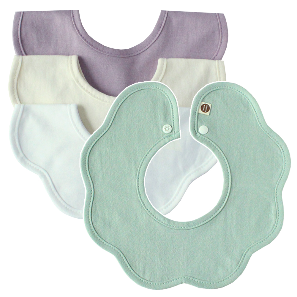 바니블라썸 여름용 롤링 턱받이 4종 세트, 보라 아보카도, 1세트